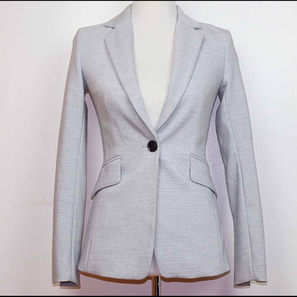 H&M Light Grey Button Up Blazer
